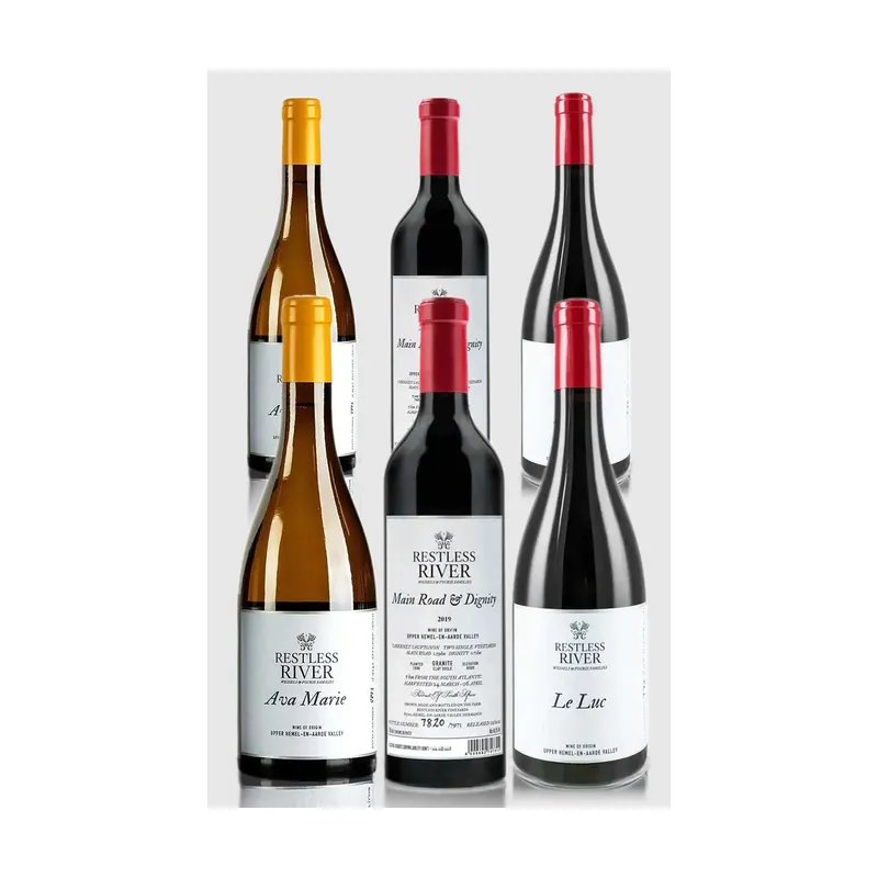 Restless River smagekasse med 6 flasker - 3 x 2 Restless River vine