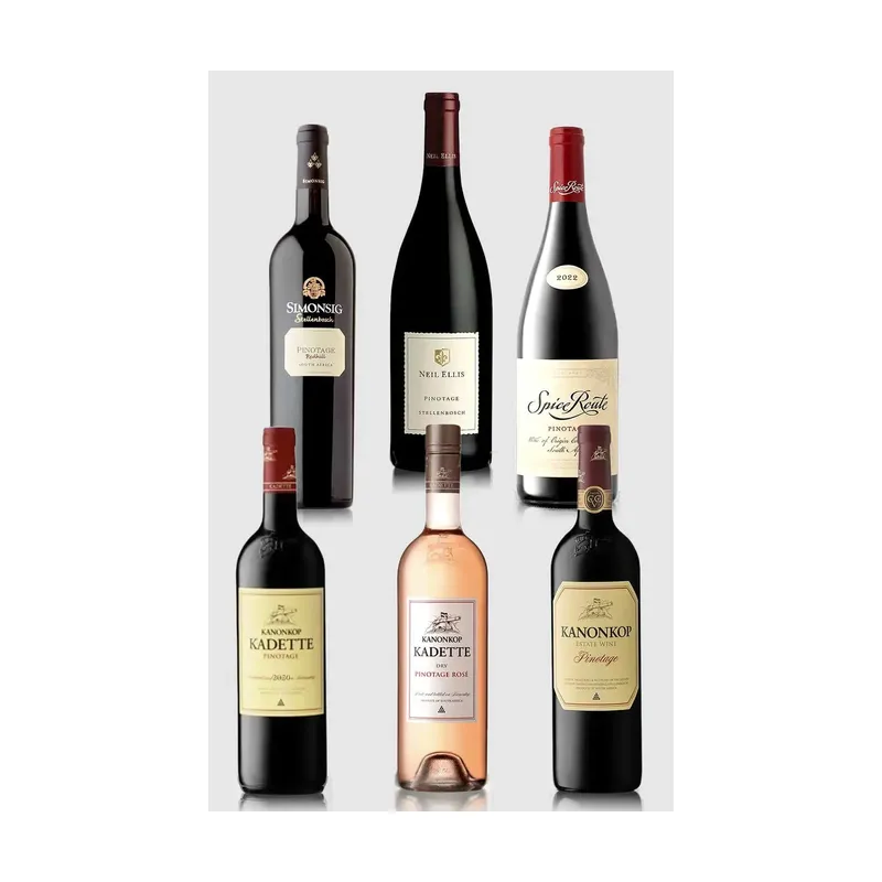 Smagekasse med 6 forskellige flasker Pinotagevine