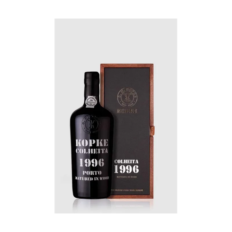 Kopke Colheita port 1996 i flot gaveæske