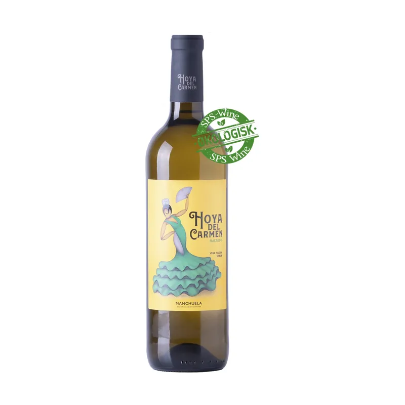 Hoya del Carmen Macabeo, Hvidvin, økologisk og vegansk, Manchuelo, Spanien
