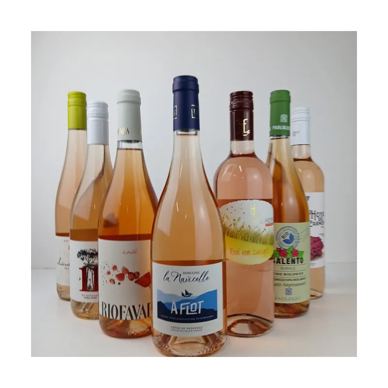Rosé flytte-smagskasse - DK´s  vildeste tilbud, 7 Økologiske rosévine fra Italien, Frankrig, Ørstrig & Spanien. Version 2.