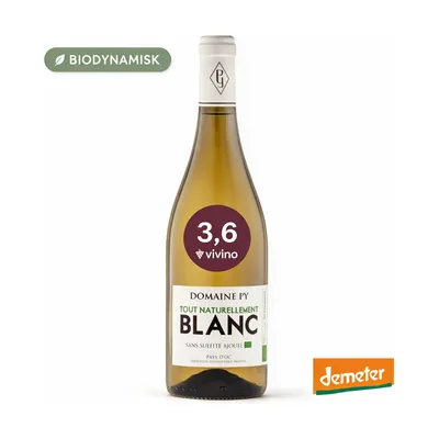 Domaine Py Tout Naturellement Blanc 2025, Languedoc Roussillon Frankrig, Hvidvin Økologisk Naturvin